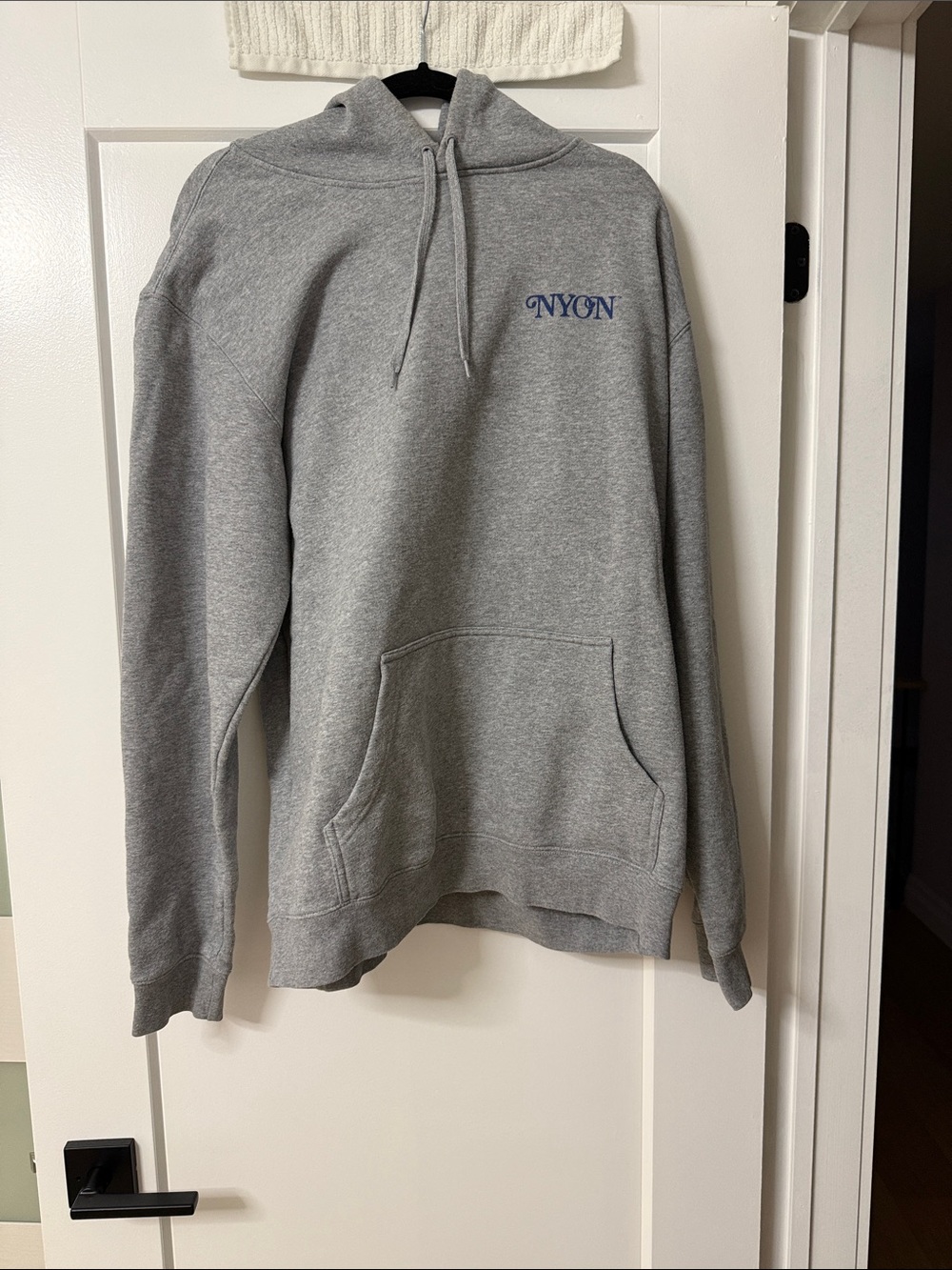 NYON Embroidered Gray Pullover Hoodie